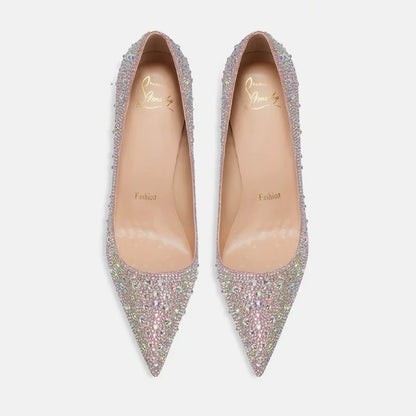 High Heels Women Star Style Sexy Red sole luxury Brand  Woman High Heels Pointed toe glitter Pumps elegant Party Shoes