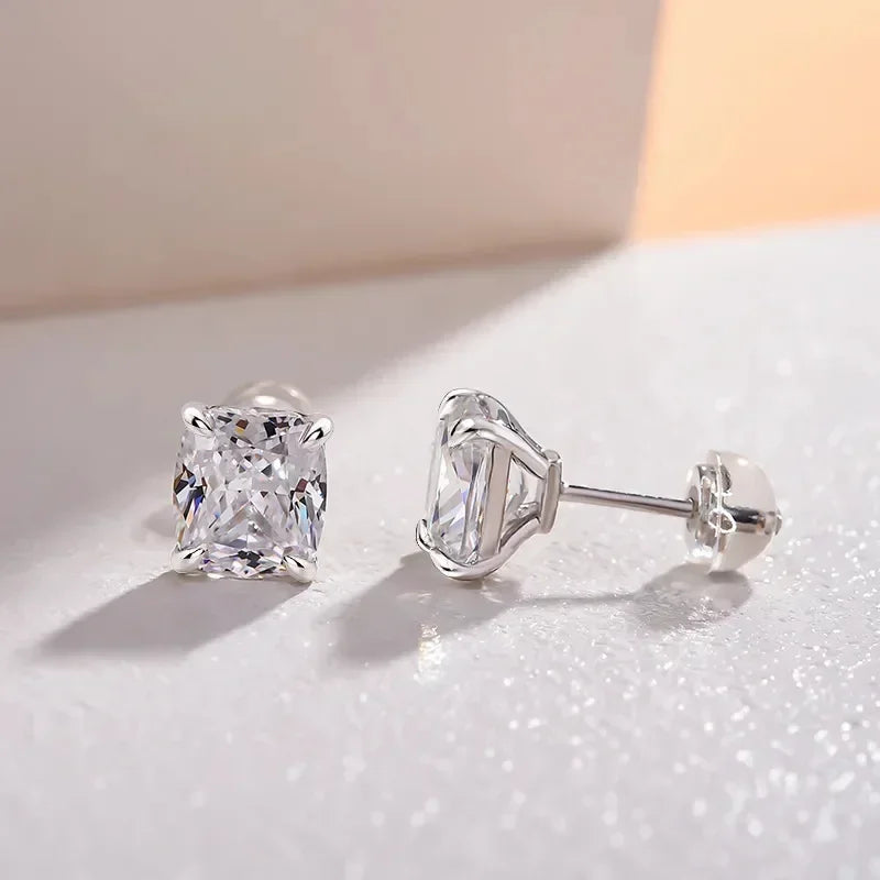 Classic Zircon Stud Earrings for Women in Sterling Silver Everyday