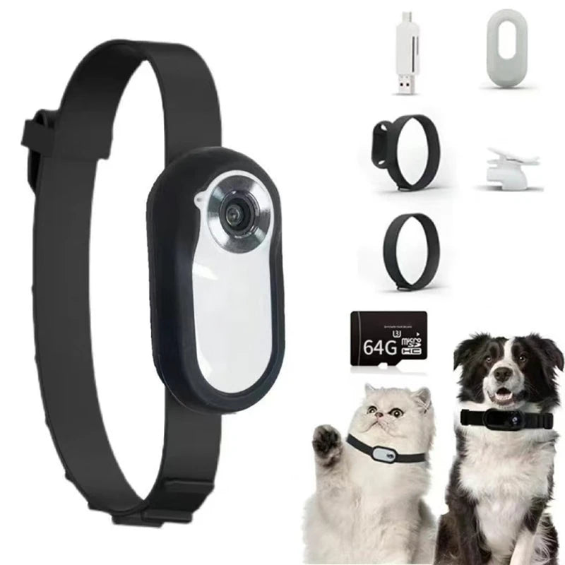 HD PetCam Collar No Wifi Needed Video Recording for Cats and Dogs