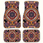 4Pcs Bohemian Car Floor Mats Rubber Back Heavy Duty Persian Carpet Dirty Resistant Car Decoration Car Floor Protector Rugs