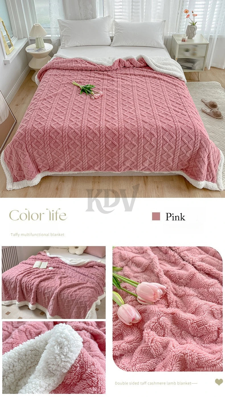 Ultra Blanket With Double Layer Milk Velvet And Lambswool Warmth