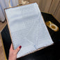 Women's Elegant Silky Scarf Shawl with Tatting Weave Detail