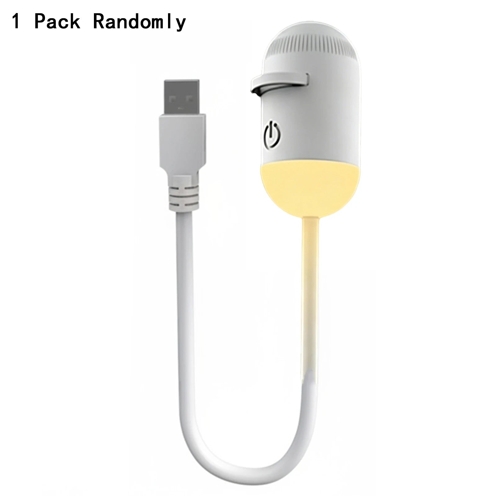 White portable LED projector light with gooseneck and USB plug, ideal for desk illumination and adjustable brightness.