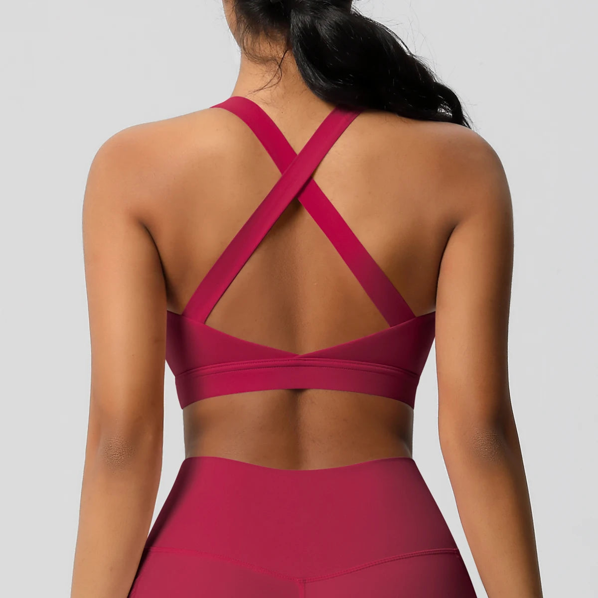 Women’s Yoga Bra Crop Top Nylon Elastane Supportive Sling Back