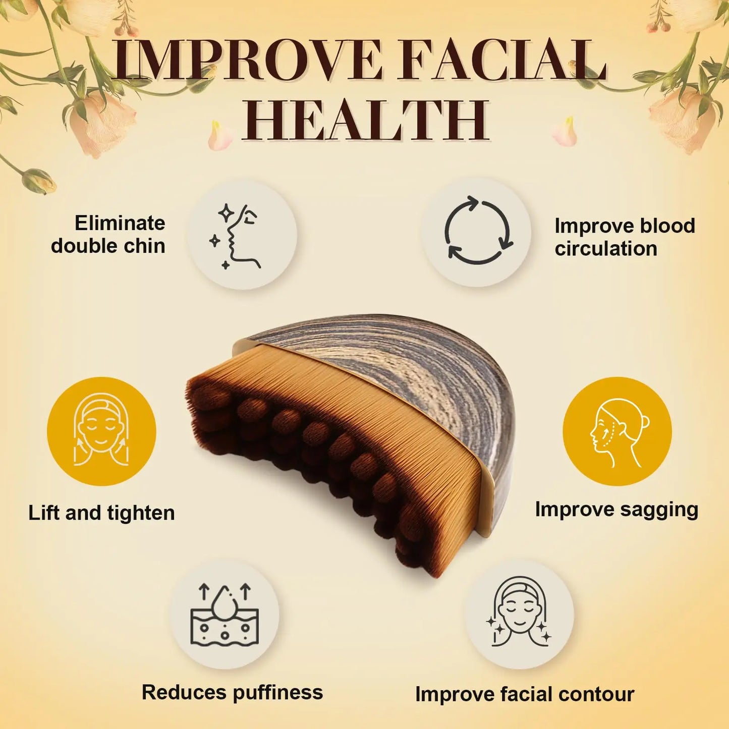 Lymphatic Facial Brush for Dry Skin Massage and Contouring
