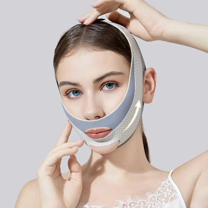 Breathable Elastic Sleep Mask With Adjustable Fit And V Line Shaping For Jawline Lifting And Tightening