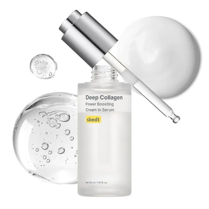 Korean Skincare Kit Featuring Deep Collagen Silk Peptide Ampoule And Power Boosting Cream In Serum For Brightening