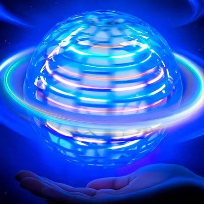 Hand-controlled LED flying spinner ball with boomerang return