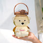 Insulated Teddy Bear Water Bottle 1000ml With Straw And Strap