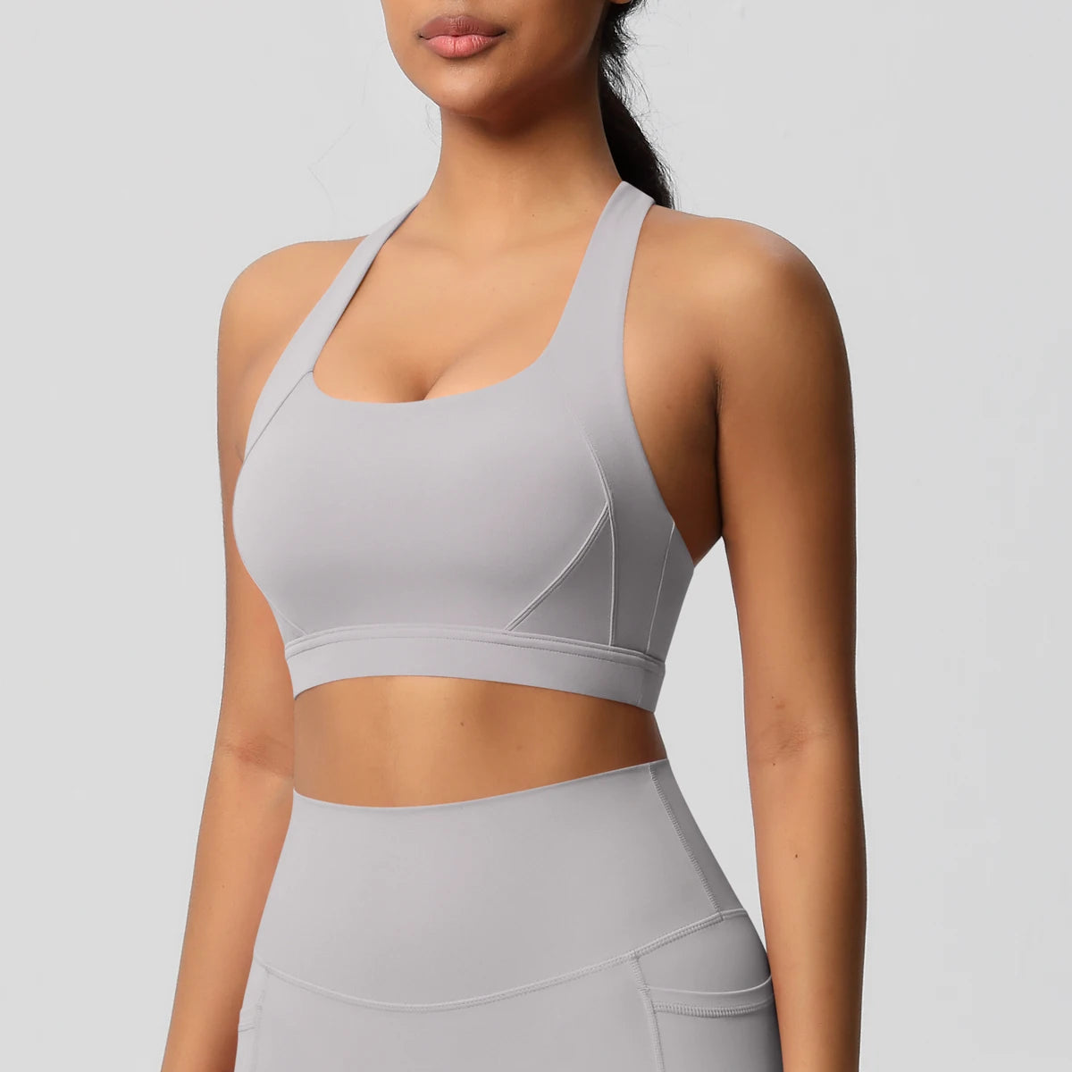 Women’s Yoga Bra Crop Top Nylon Elastane Supportive Sling Back