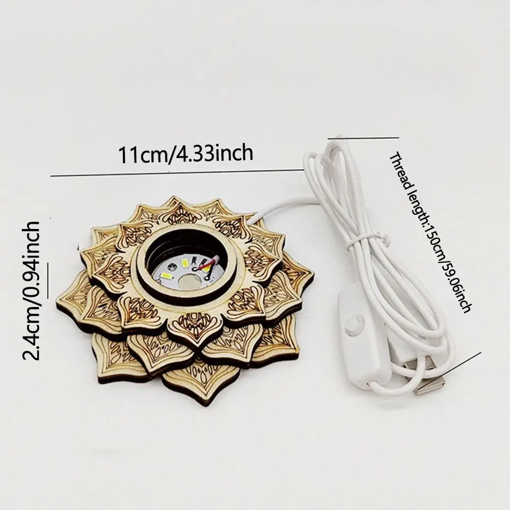 Lotus-shaped LED accent light with layered petal design