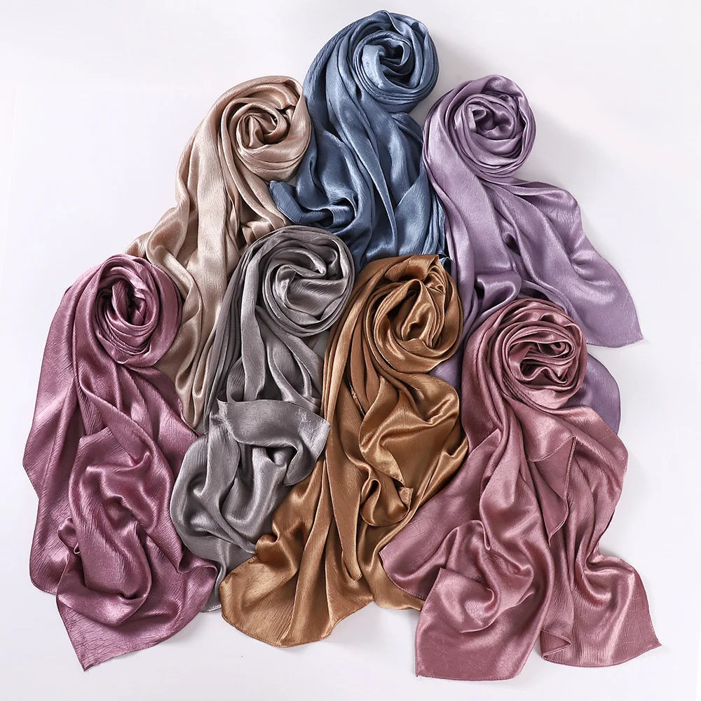 Women's Chiffon Hijab Silk Scarf Loose Fit Headwrap Shawl Bandana Turban