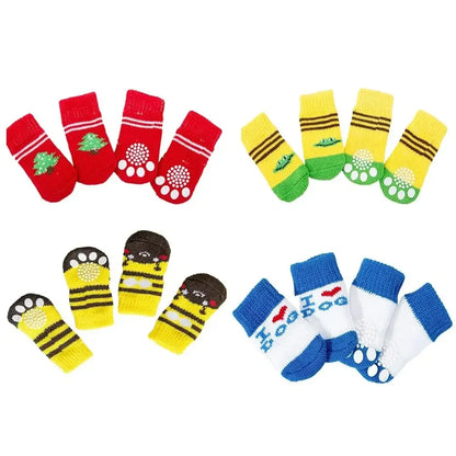 Pet Cat Dog Anti Slip Wool Socks For Cats And Dogs Floor Paw Protectors