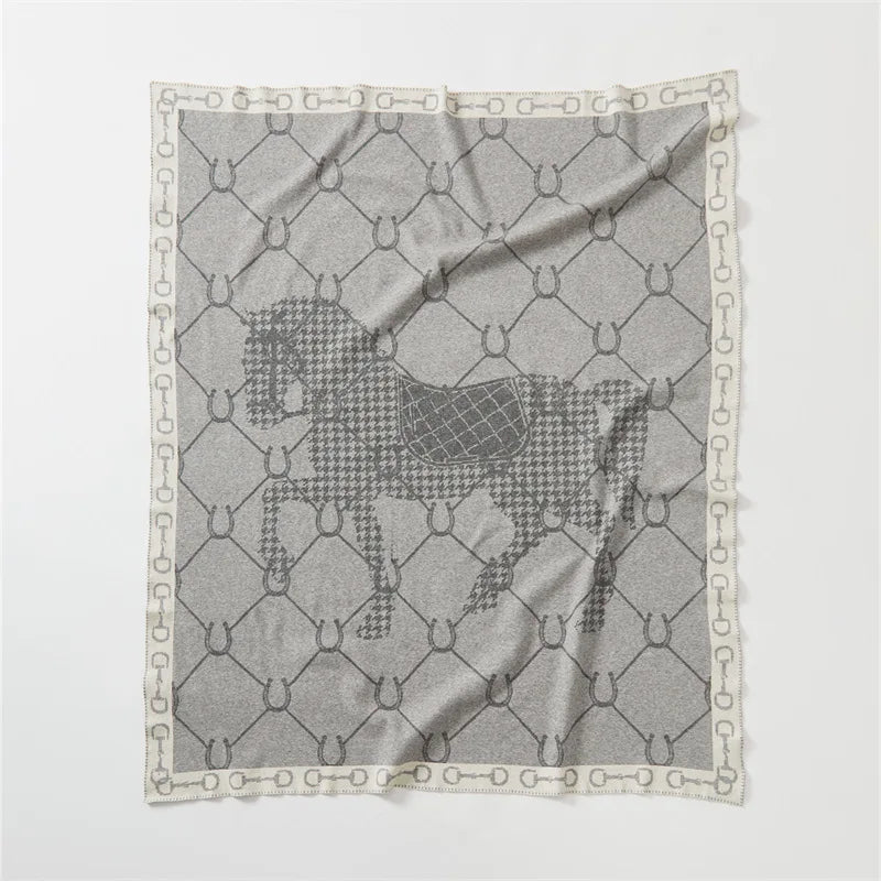 Acrylic Blanket Striped With Soft Texture Ultra Soft Knit Lightweight Construction