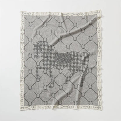 Acrylic Blanket Striped With Soft Texture Ultra Soft Knit Lightweight Construction