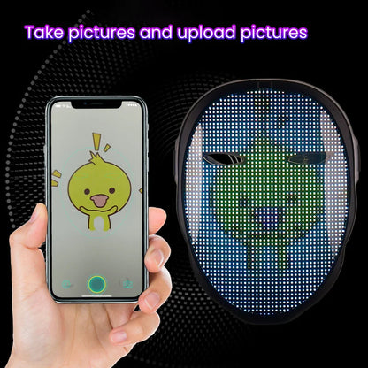 LED Mask Gesture Sensing RGB Full Color Variable Face DIY Photo Animated Editing Maske Halloween Gift For Party Rave
