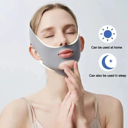 Breathable Elastic Sleep Mask With Adjustable Fit And V Line Shaping For Jawline Lifting And Tightening