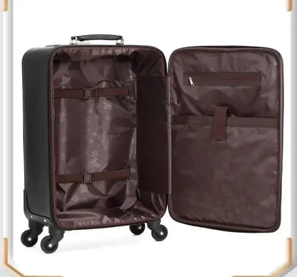 20"24"28" INCH Women Leather Trolley Rolling Luggage Check In Cabin Spinner Suitcase On Wheels