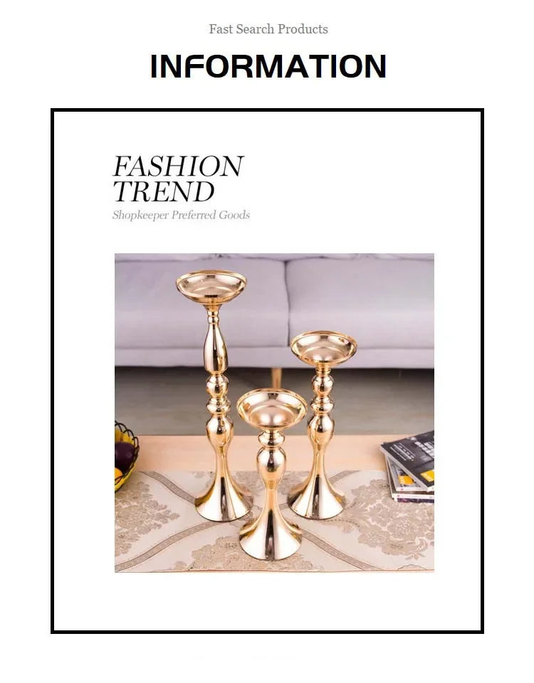 Gold Metal Candle Holder Lantern Centerpiece For Weddings At Home