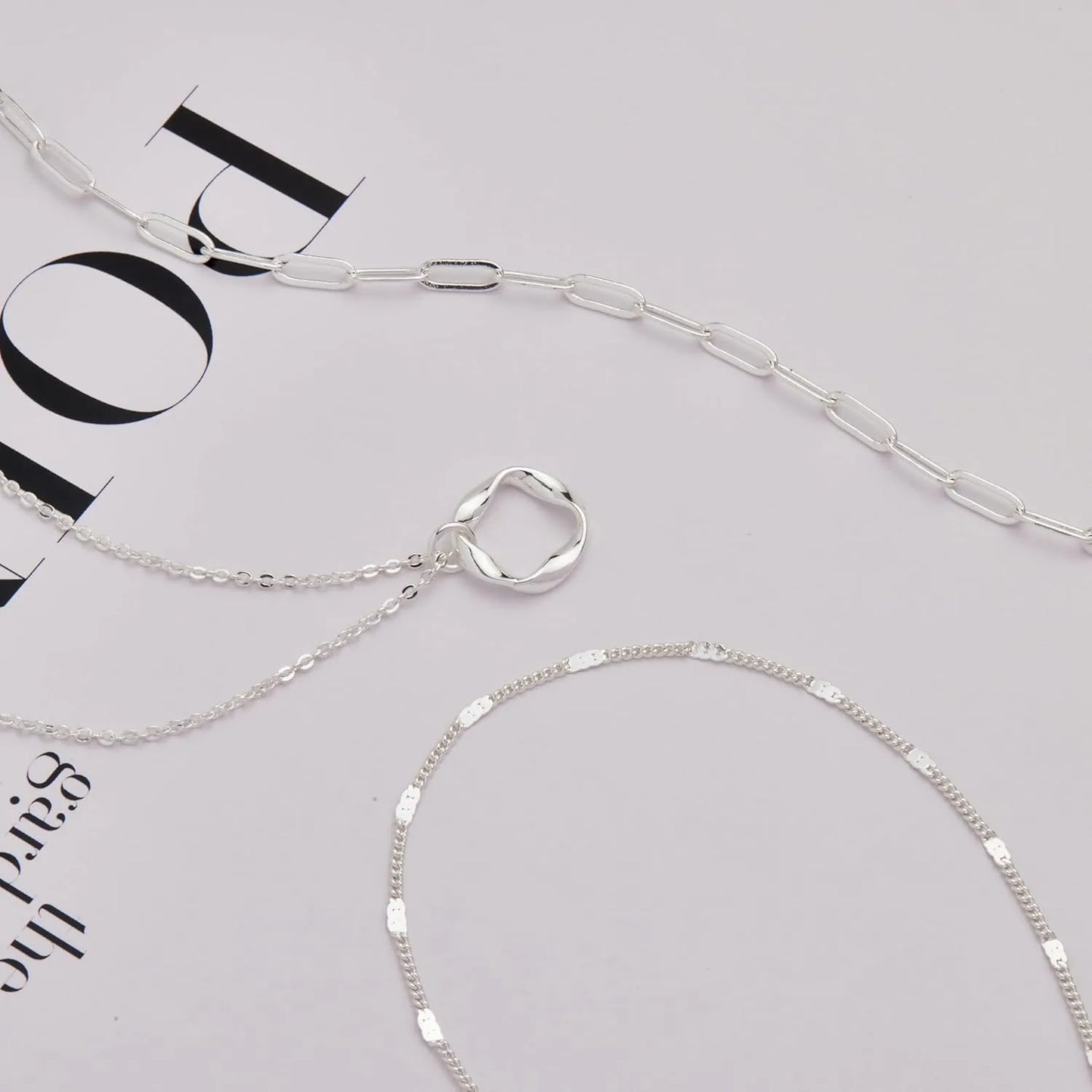 Layered Gold Necklaces Set - 14K Gold Plated Stackable Chain Choker Necklace