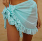Women's Polyester Wrap Skirt With Tatting Edge Detailing And Tailored Tie Closure