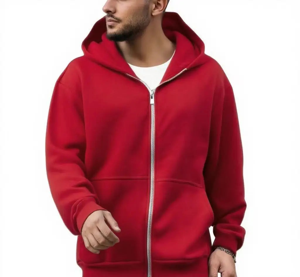 Street Style Backpack Hoodies Men Loose Zip Hooded Sweatshirt Attached Bags and Pockets Y2K Style Integrated School Bag Hoodie