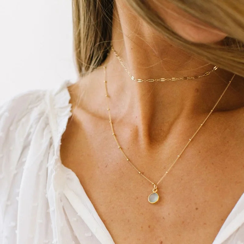 Layered Heart Pendant Necklace with Crystal Bead Detailing for Everyday Sparkle and Delicate Shine