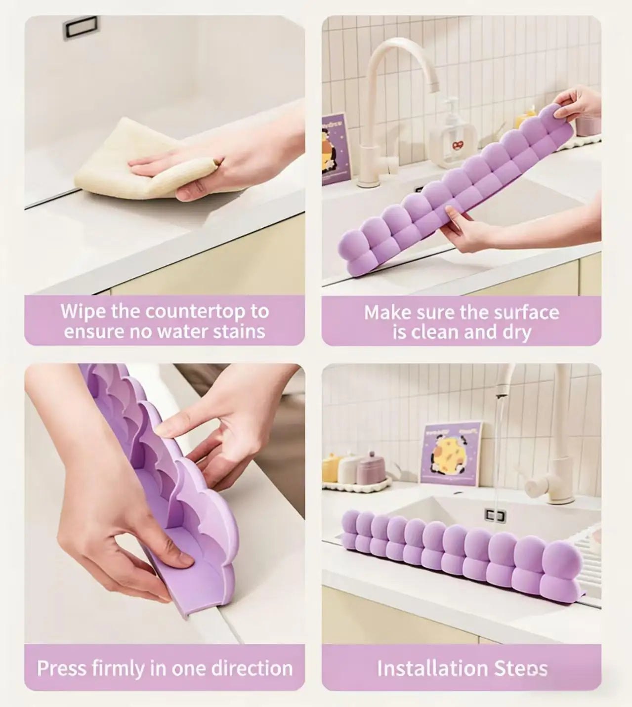Silicone Sink Stopper Strip Splash Guard