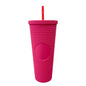 2026 Luxury Diamond Cold Cup Tumbler with Straw | Double Wall Iced Coffee Cup | Starbucks-Style Reusable Cup