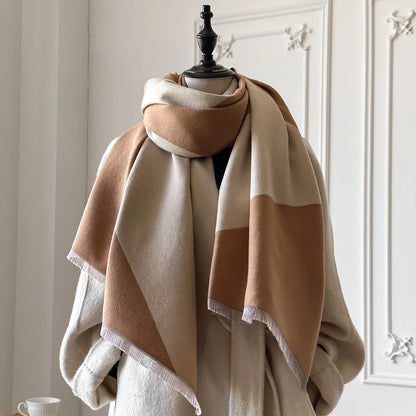 Luxury Thick Blanket Shawl - Winter Warm Print Imitation Cashmere Scarf Wrap Pashmina