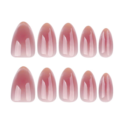 24pcs French Almond Press on Nails Simple False Nails Wearable Stick-on Nail Fake Nails Uñas Postizas Mujer Накладные Ногти 네일팁
