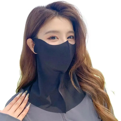 Ladies and Men's Summer Full Face Hyaluronic Acid Sunscreen Mask UPF 500+UV Protection Breathable Ice Silk Mask for Outdoor Spor