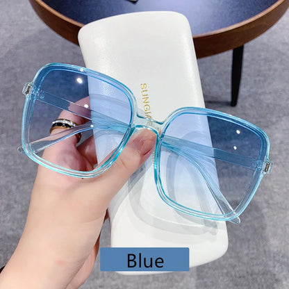 Oversized Sunglasses with Mirrored Gradient UV400 Lenses for Women