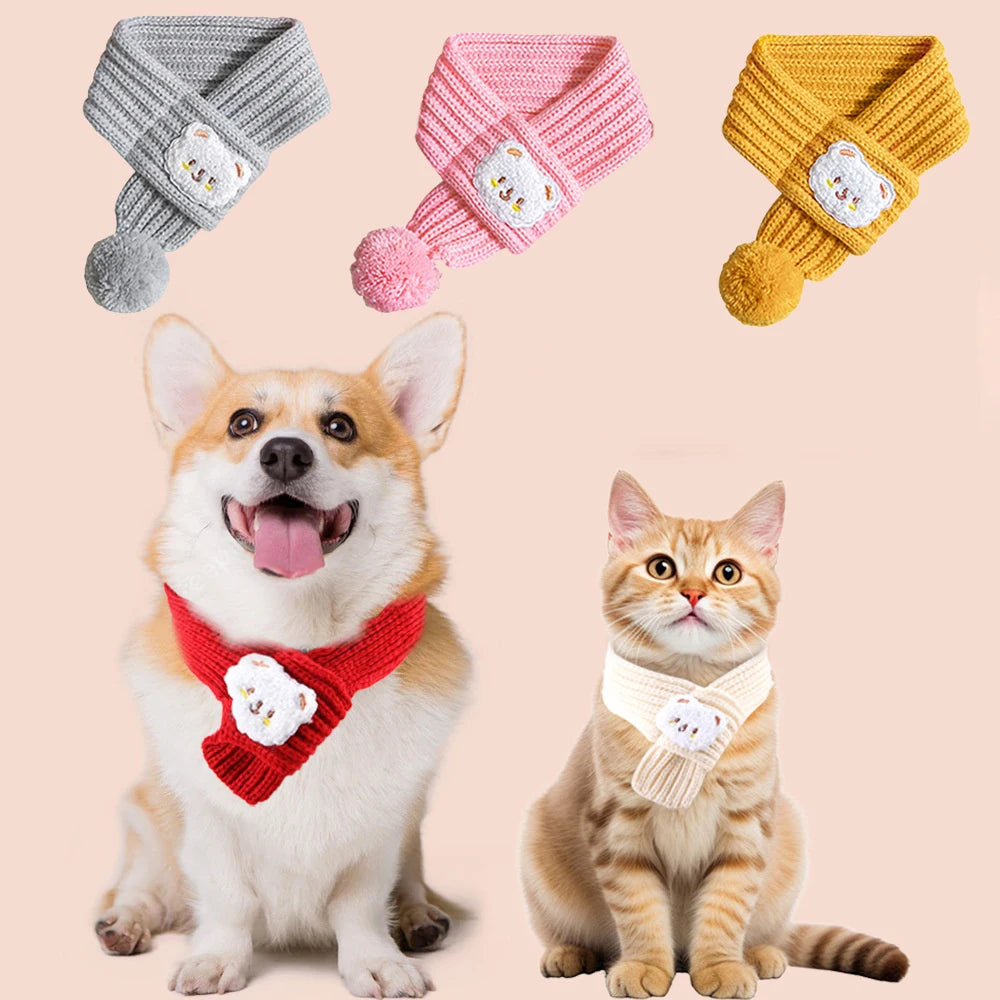 Soft Pet Scarf for Small Medium Dogs Cats Lightweight Slip On