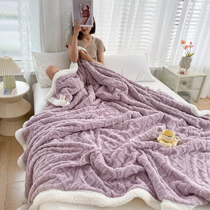 Double Thickened Throw Blanket Pile Tapestry Winter Warm Bed Cover Sofa Blanket Multifuntional Blanket Super Soft Cozy Blankets