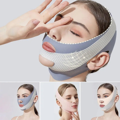 Breathable Elastic Sleep Mask With Adjustable Fit And V Line Shaping For Jawline Lifting And Tightening
