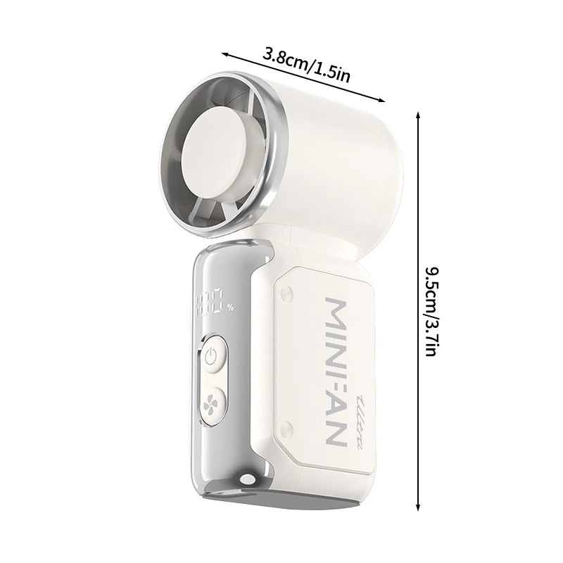 Portable Handheld Plastic Mini Fan With Led Display On The Go