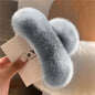 Rabbit Fur Plush Small Crab Clip Square Hair Claw Women Elegant Shark Clip Hairpin Barrettes Ponytail Holder Hair Accessories