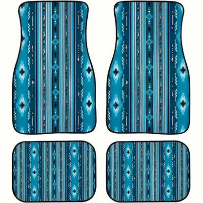 4Pcs Bohemian Car Floor Mats Rubber Back Heavy Duty Persian Carpet Dirty Resistant Car Decoration Car Floor Protector Rugs