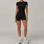 Women Yoga Set 2PCS Workout Set Sportswear Gym Clothing Fitness Long Sleeve High Waist Leggings Cycling Shorts WORKOUT REVOLUTION