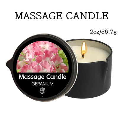 Scented massage oil candle for an evening ritual