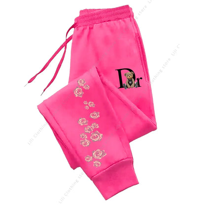 Soft Joggers with Bear Graphic Fleece-Lined for All Day Warmth