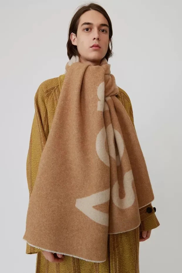 Warm Cashmere Scarf with Large Monogram for Everyday Ease and Style