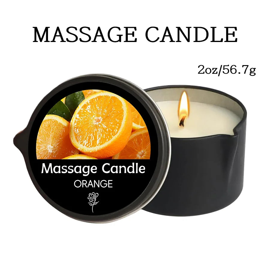 Scented massage oil candle for an evening ritual