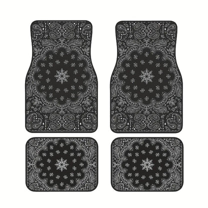 4Pcs Bohemian Car Floor Mats Rubber Back Heavy Duty Persian Carpet Car Decoration Dirty Resistant Car Floor Protector Rugs