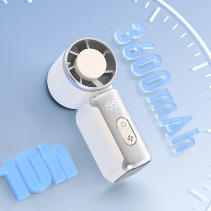 Portable Handheld Plastic Mini Fan With Led Display On The Go