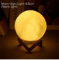 LED Moon Night Light 8cm - Battery Powered Starry Lamp with Stand for Bedroom Decor