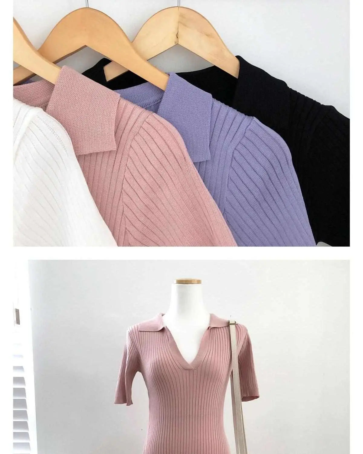 Breathable Dress with V-Neck and Empire Waist Knee Length for Effortless Daytime Style