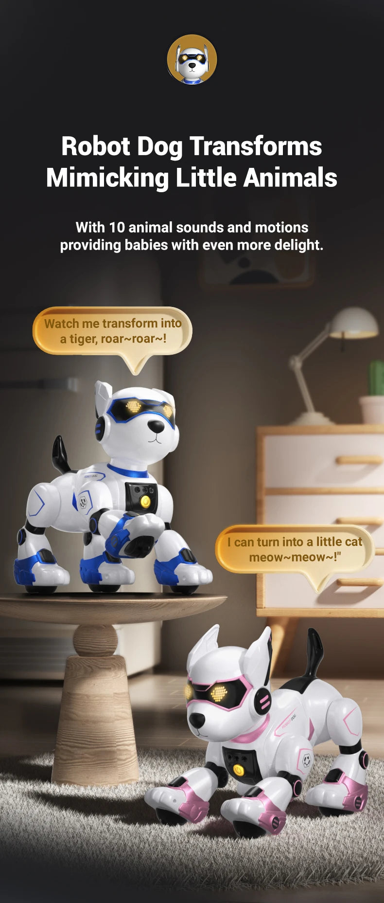 R27 Intelligent Robot Dog - Voice Control Electronic Pet Programming Toy