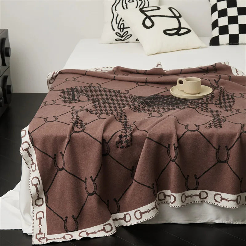 Acrylic Blanket Striped With Soft Texture Ultra Soft Knit Lightweight Construction